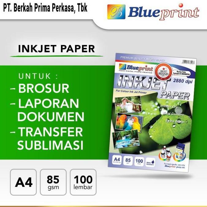 Kertas Matte , Inkjet Photo Paper BLUEPRINT A4 85 gsm Isi 100 lembar