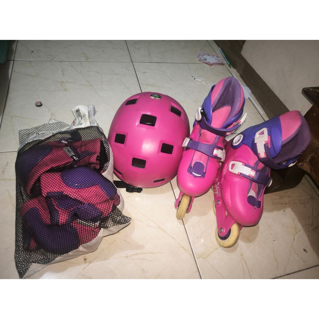 Inline skate dan pengaman decatlhon preloved