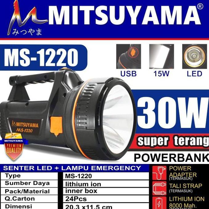 HARGA DISC - New Senter Emergency Terang Rechargeable MITSUYAMA 30Watt *MEDAN*