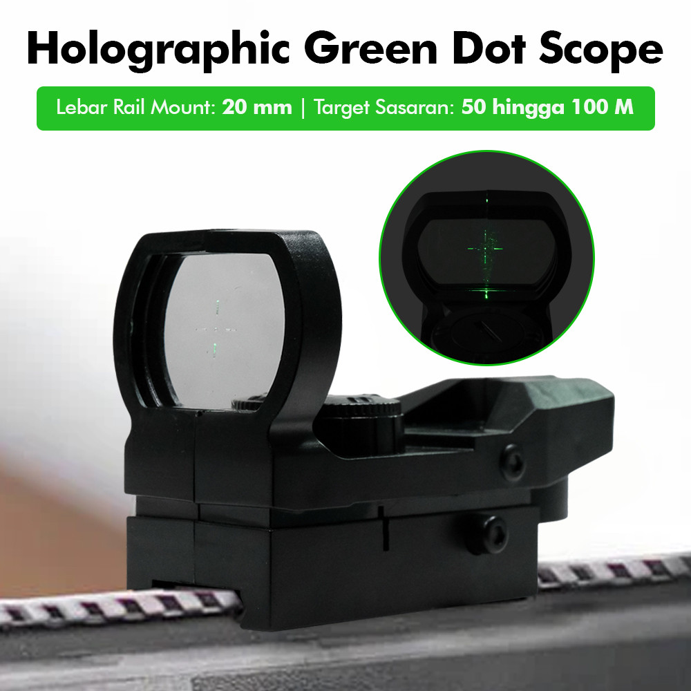 Holographic Green Dot Scope 20mm Dongzhur Teropong Senapan