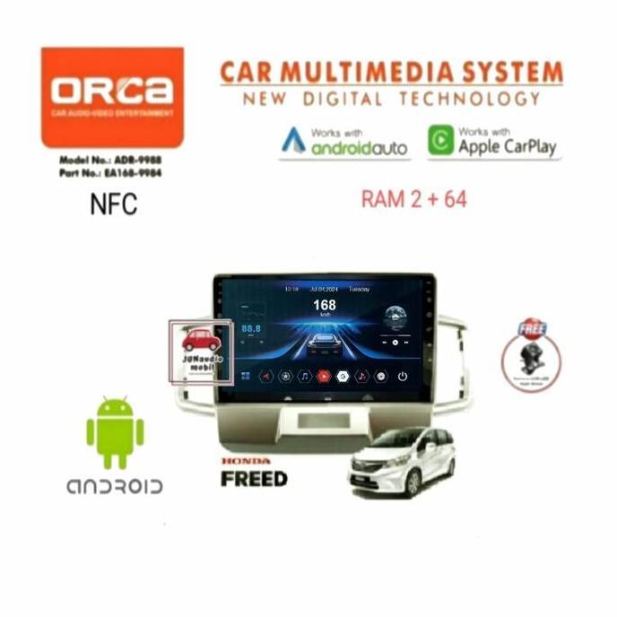 Head Unit Android ORCA 10 Inch OEM Honda Freed + Kamera