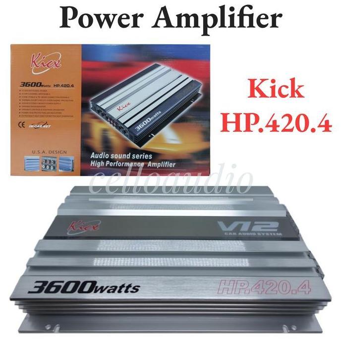 Power Amplifier 4 Channel Kick HP 420.4 Audio Mobil Car