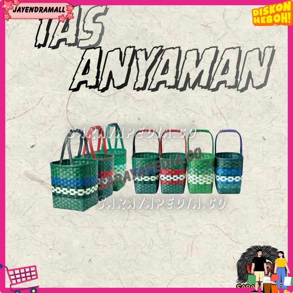 Tas Anyaman Plastik Kaca Premium / Tas Anyam Plastik Tebal Super Jumbo 5 Varian Ukuran / Tas Pasar C