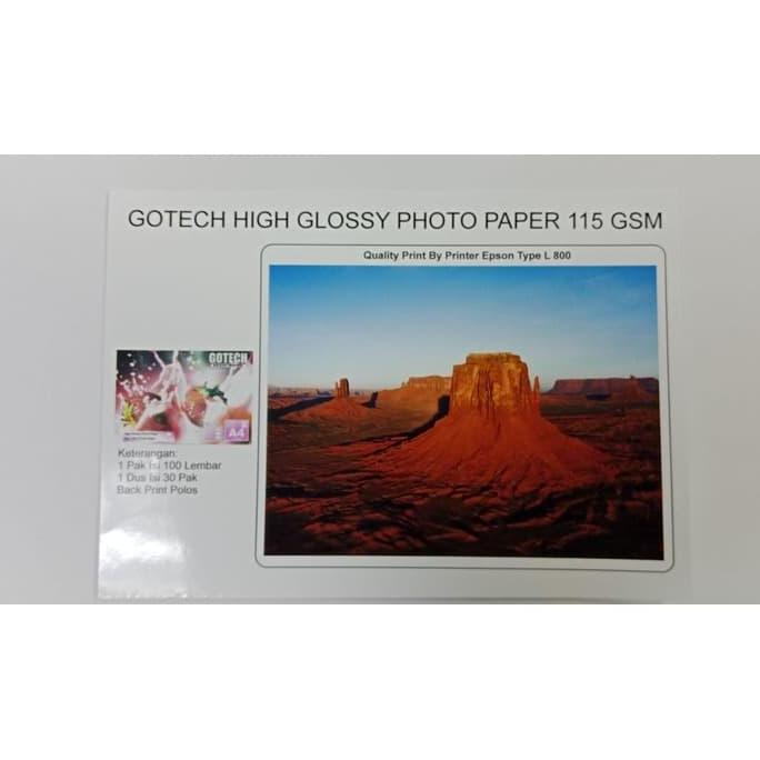Gotech High Glossy Photo Paper 115 GSM Isi 100 Lembar