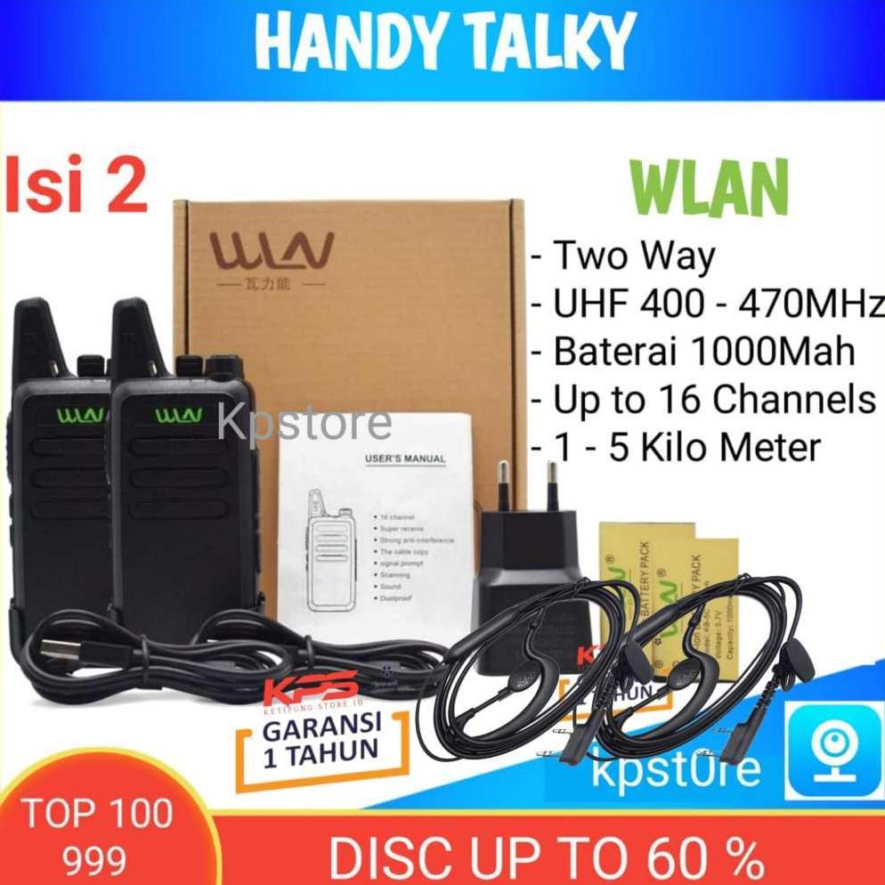 ISI 2 HT WLN WARNA BLACK | HT WLAN SEPASANG UHF TWO WAY | RADIO KOMUNIKASI TAKTIS MEMPERMUDAH  KOMUN