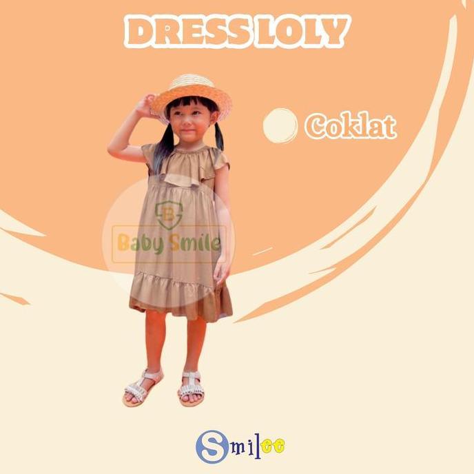Dress Anak Smile Loly Mix Warna Size 1-5Tahun Dress anak Cewek  Bayi Perempuan Katun Lengan