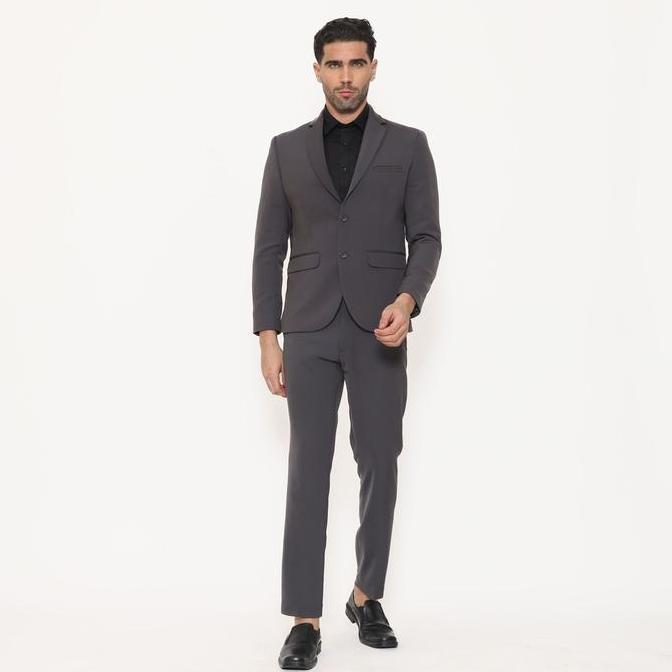 Lawell Setelan Jas Pria Formal Kerja, Nikah Modern Fit Kancing Dua, Celana Slim Fit, Regular Fit