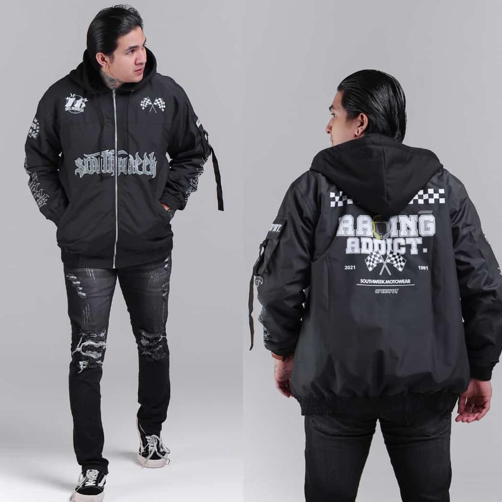 official jaket bomber cyberpunk - jaket casual original salvio hexia dan genious - jaket waterproof