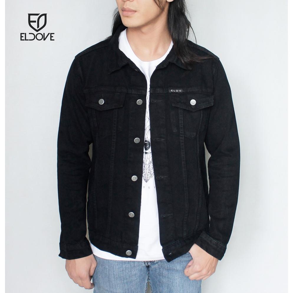 garansi eldove denim jacket black 5033