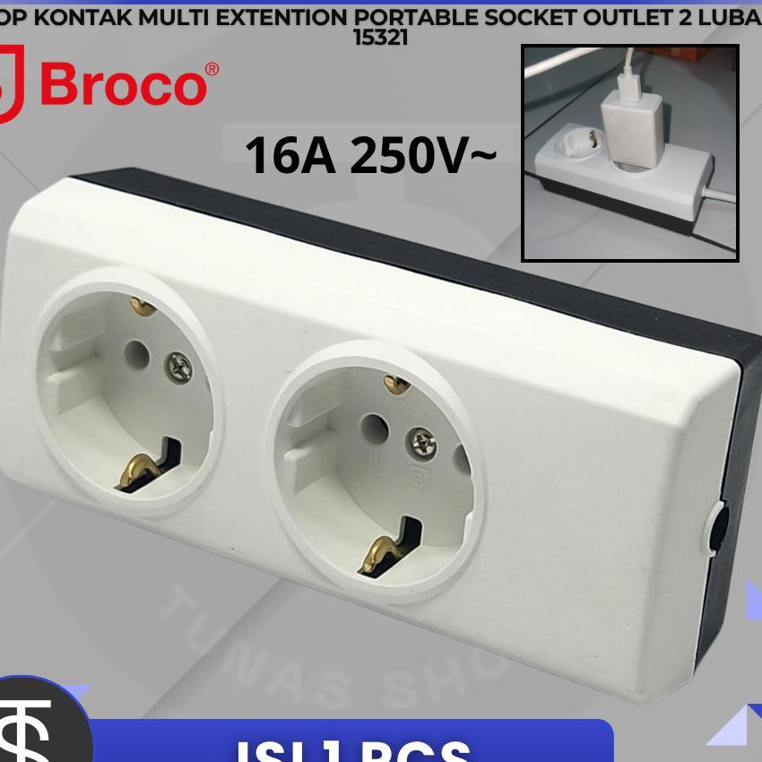 Stop Kontak 2 Lubang Broco 15321/ Stop Kontak 2 Lubang Broco 15321 / Stop Kontak Broco 2 Lubang / St