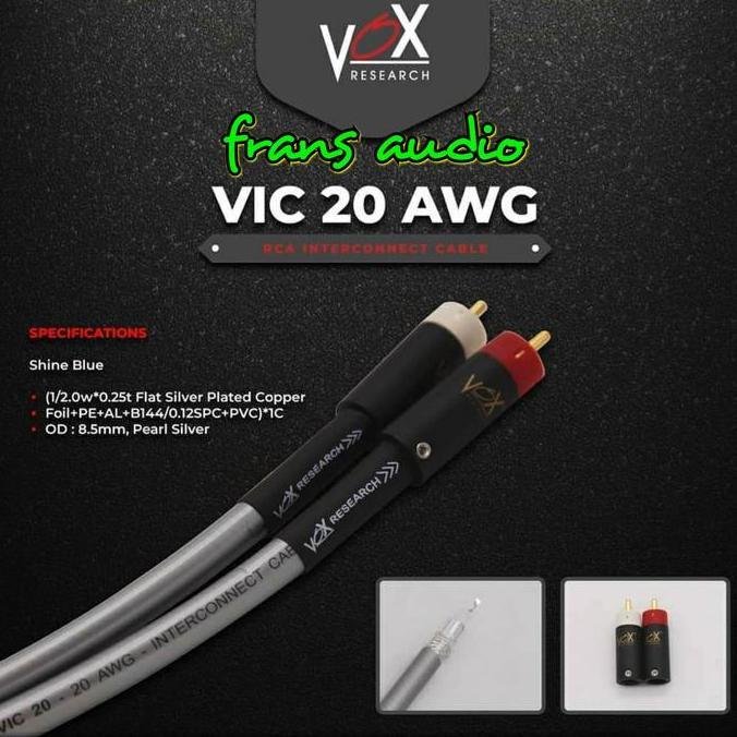 Kabel Rca Vox Research VIC 20 AWG Rca Vox 3 Meter VIC-20 Silver Plate