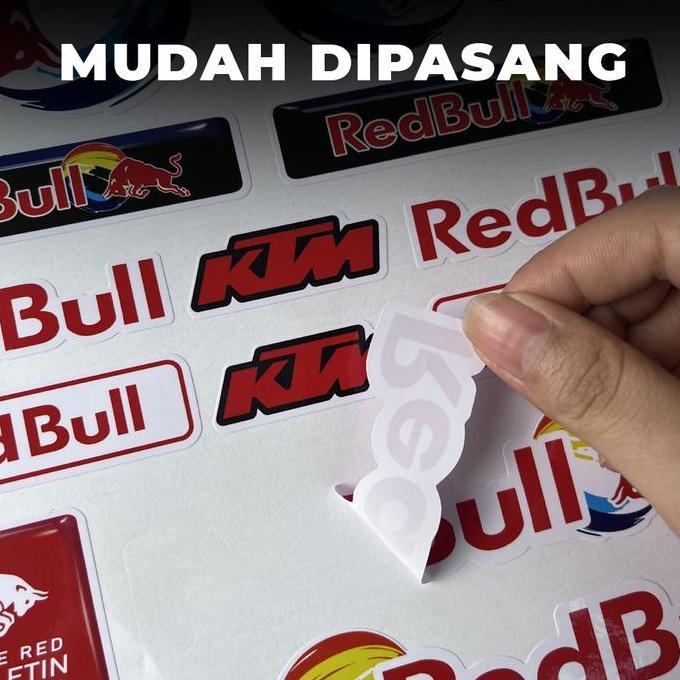 Stiker Decal Motor Mobil Universal Anti Air Stiker Redbull Stiker Variasi Helm Motor Dekorasi Stiker