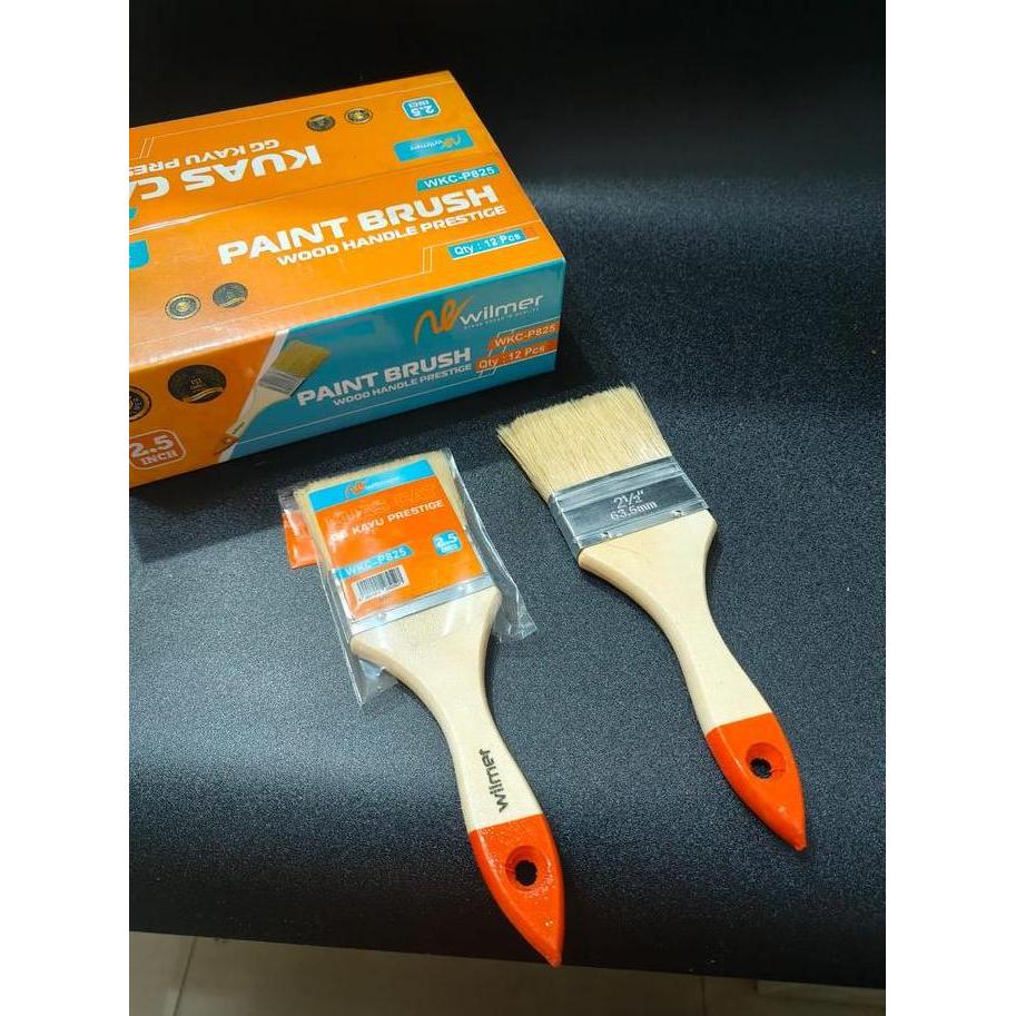 21/2" WILMER WKC - P825 21/2" / Kuas Cat 633 Gagang Kayu BAGUS WILMER 2,5 inch