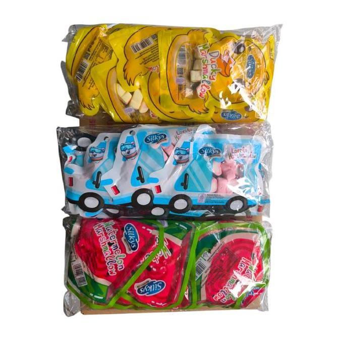Sale- Paket Marshmallow Berkarakter Silkys Bravo Isi 30 Pcs Mix -  Manis Marshmallow Karakter Lucu