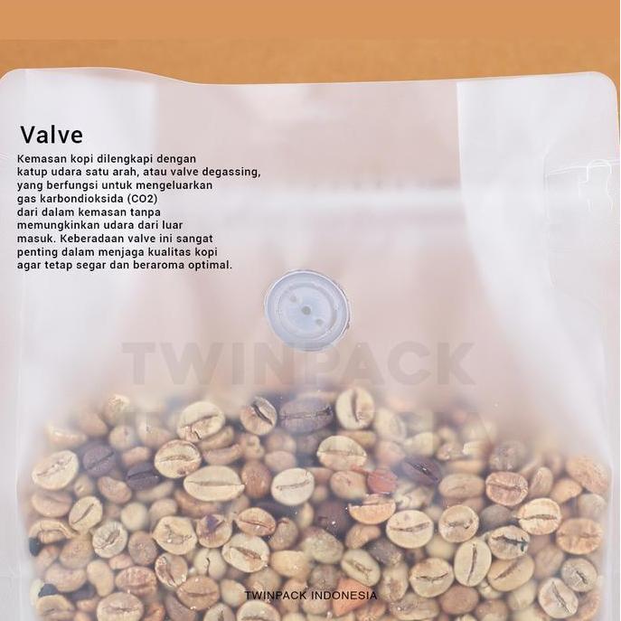 Leone- Kemasan Kopi 200Gr - 250Gram Square Pouch Zip Lock Warna Transparan Doff Isi 50 Pcs Flat Bott