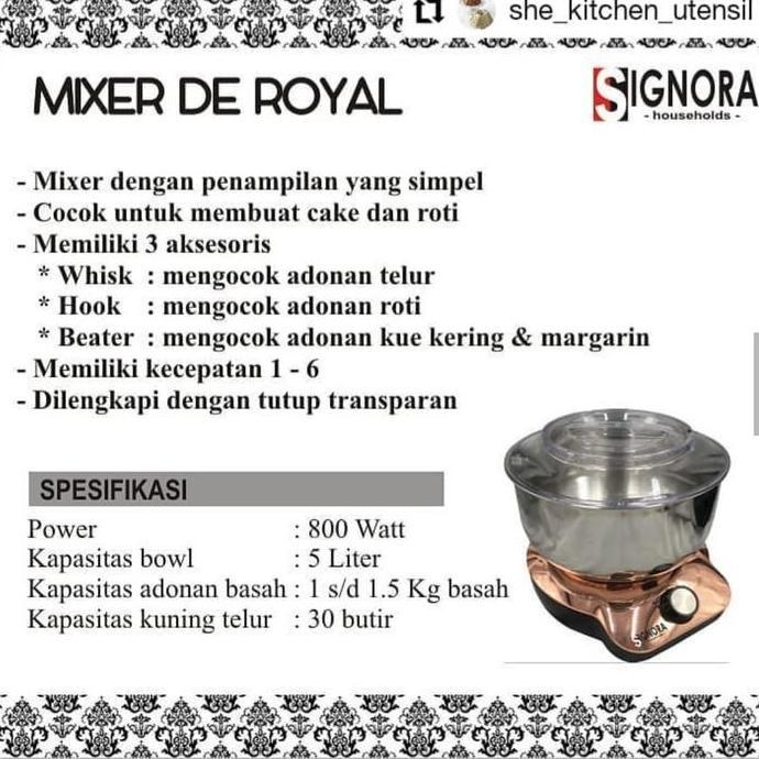 Dayanaputrisembilan - Mixer Signora De Royal Mixer Kue Roti Donat Bakpao Mixer Signora