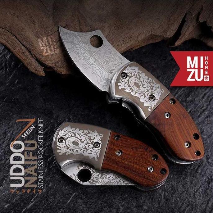 Whyx- Mizu Uddonaifu-Sebun Stainless Pocket Knife Pisau Saku Lipat Browning