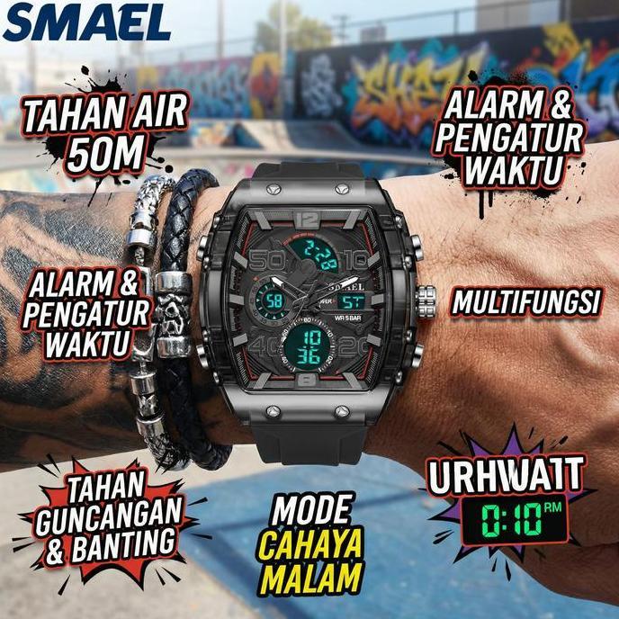 ratu_seller428 - smael 8109   jam tangan fashion anti air - multifungsi