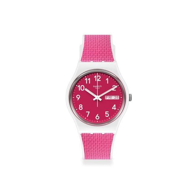 Ready  Swatch Analog Jam Tangan Wanita Karet Merah GW713 BERRY LIGHT Original