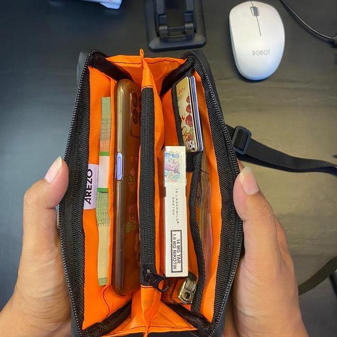 sivajansamni - arezo tas hanging wallet waterproof tas slempang pria tas anti air tas waistbag  hp s