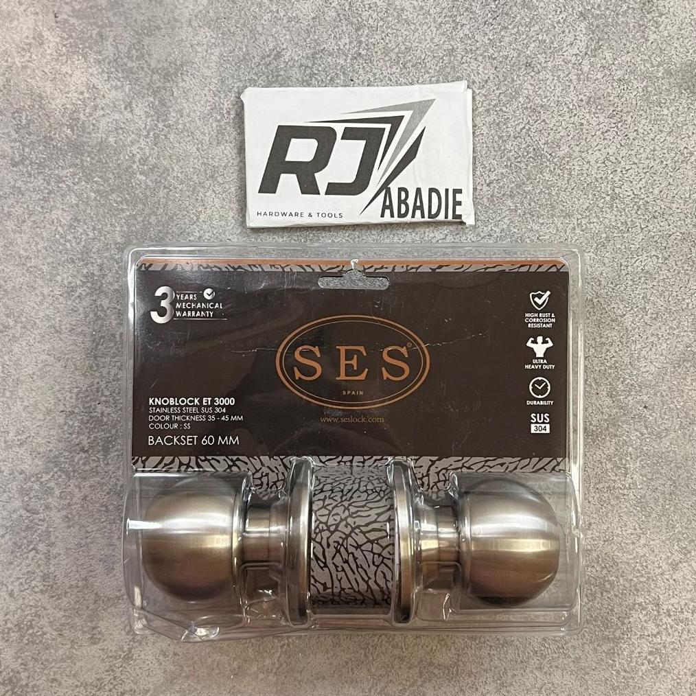 Handle Gagang Pintu Kunci Bulat Stainless Set SES Spain