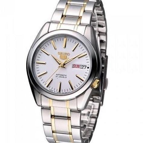 Ready  Seiko 5 Analog Jam Tangan Pria Tali Rantai Kombinasi SNKL57K1 Original