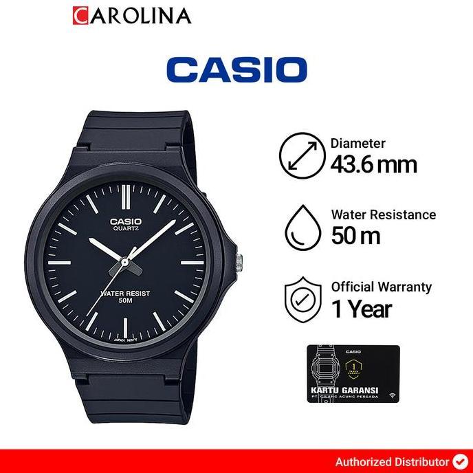 ratu_seller428 - jam tangan pria casio general mw-240-1e black dial black resin band