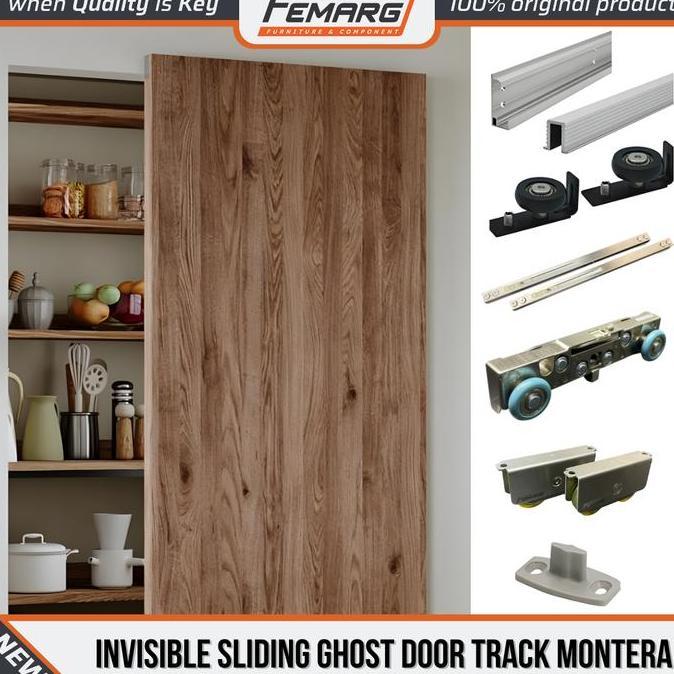 Rel Sliding Ghost Door Track Montera Femarg Hidden Tersembunyi