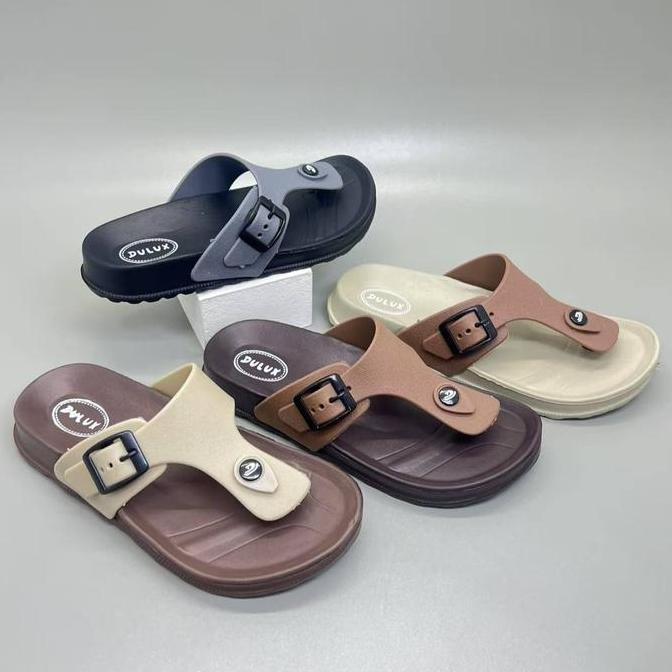 (Size 30-44) Dulux 213 Sandal Anak Karet Jepit Sandal Wanita Sandal Pria Polos