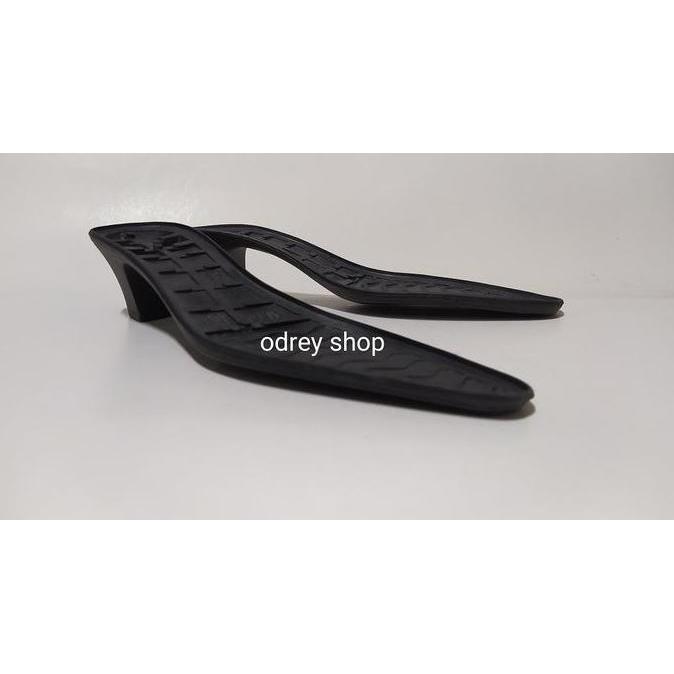 Ready Sol Sepatu Hak Sol Sandal Odrey Ujung Lancip Wanita hak 5 cm Hitam