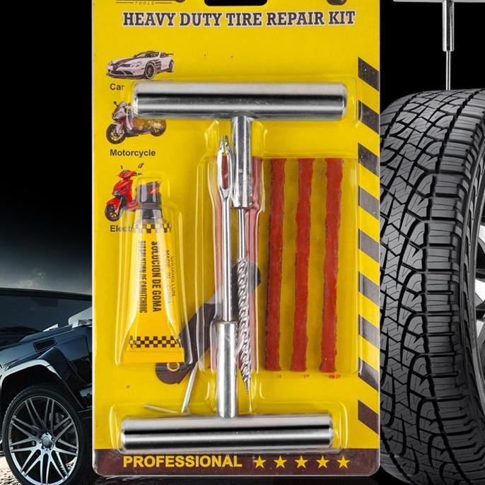 POIRENS Alat Tambal Ban Tubles Motor / Alat Tambal Ban Tubles Gagang Besi / Alat Ban Tubles