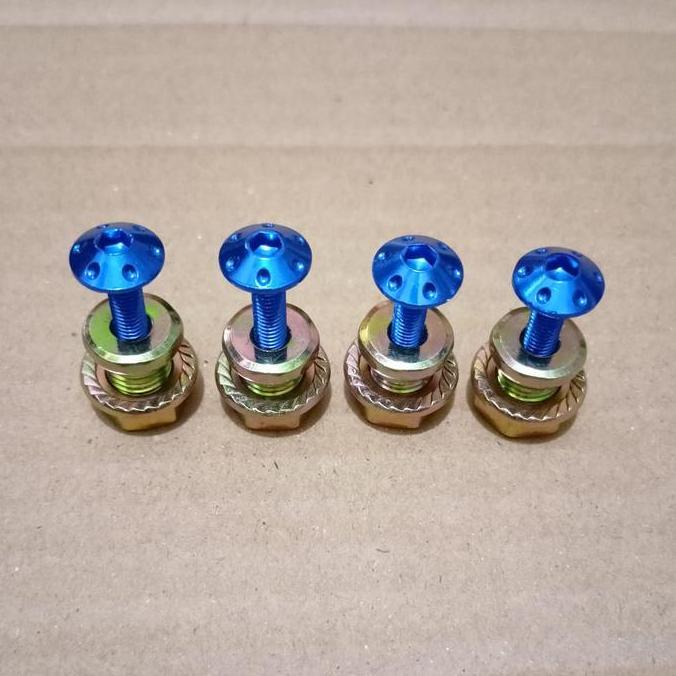 Urboydua3 - Paket Baut Visor Bintik 4 Pcs & 4 Pcs Baut Anti Jebol Panjang 2,5 Cm Untuk Nmax Lexi Aer