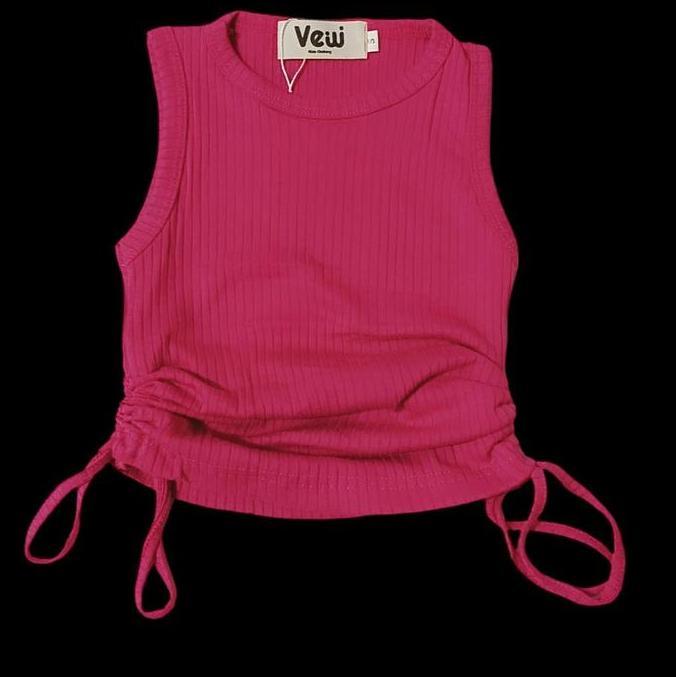 Happykid- Vew - Mola Top - Atasan Serut Anak Perempuan / Tanktop Serut Anak Korean Fashion / Rib Kni