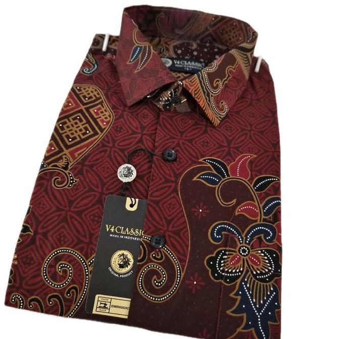 New V4 Classic - Kemeja Batik lengan pendek -  M-L-XL. BR 244