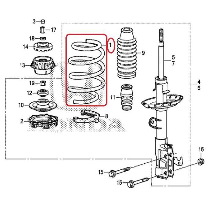 Per Shock breaker JAZZ GE8 2008-2013 Original
