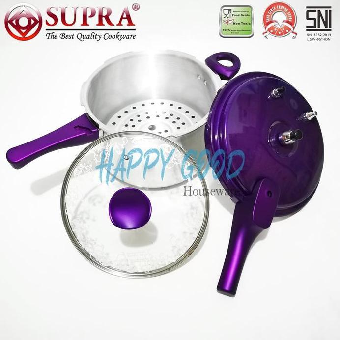 Ready SUPRA 8 LITER PRESTO/PRESSURE COOKER/PANCI KUKUS + TUTUP KACA