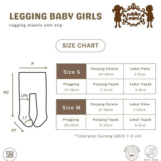 Happykid- Petite Mimi Legging Bayi - Celana Legging Anak Perempuan Polos Pita - Leging Stocking Bayi