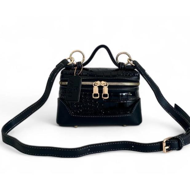 PREMIUM Tas Selempang Hitam dengan Rantai Kulit anya geraldin terbaru KEKINIAN