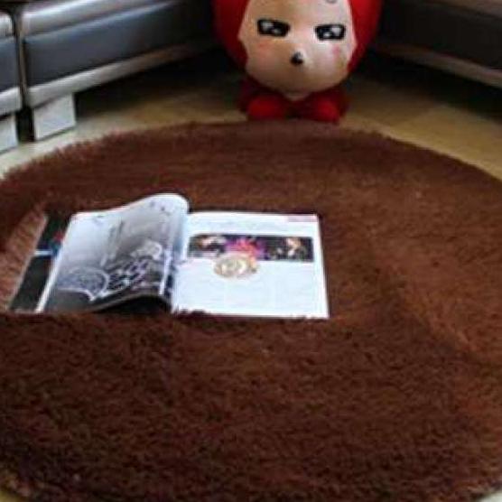 Karpet Bulu Tebal Bulat Halus Lembut - Karpet Ruang Tamu Minimais Santai Nyaman Anti Slip