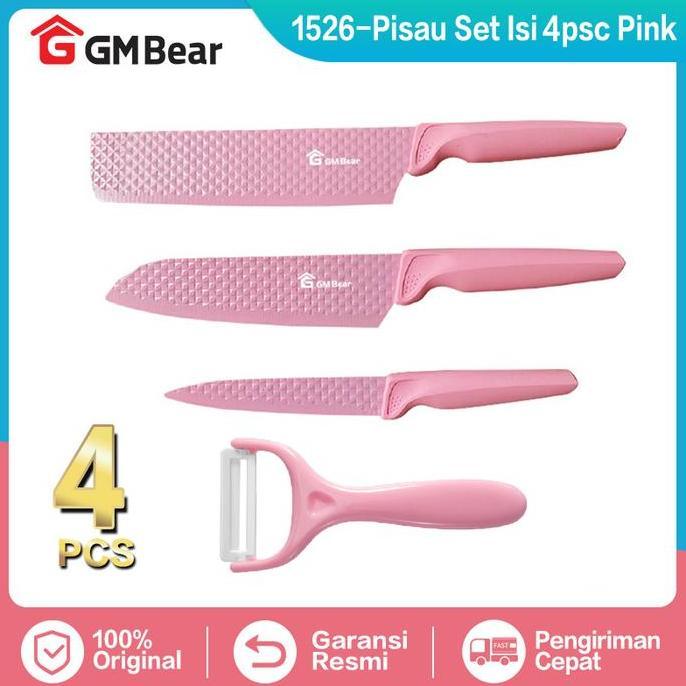 GM Bear Pisau Dapur Set Isi 6pcs 1526 - Pink Kitchen Knife Set