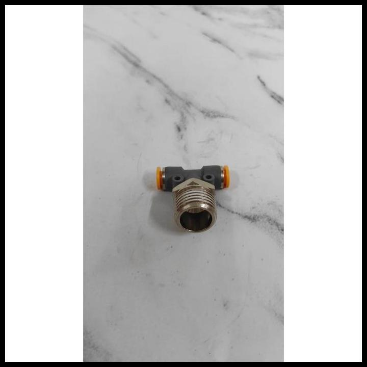HOT DEAL NEPEL ANGIN FITTING PNEUMATIC TEE T CABANG 3 6MM DRAT 1/2 INCI 