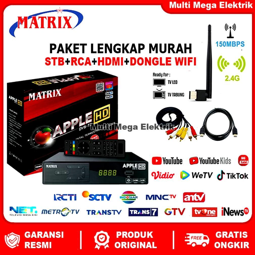 CHACHASQUARE [COD] SET TOP BOX TV DIGITAL MATRIX APPLE DVBT2 / STB MATRIX / STB MATRIX APPLE MERAH /