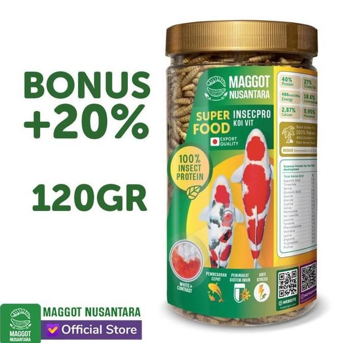 Pescare- Pakan Koi Suplemen Maggot Bsf 120Gr - Maggot Nusantara
