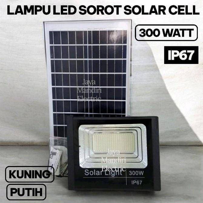 NEW LAMPU SOROT LED SOLAR CELL 300 WATT FLOOD LIGHT TENAGA SURYA 300WATT 300W ORI