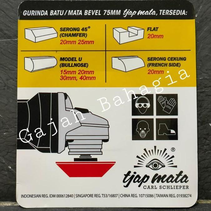 Sale Tjap Mata Batu Gerinda Pinggul Granit 3 Inch Serong Cekung 75 X 20 Mm