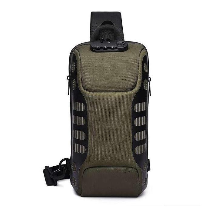 NEW OZUKO SLING BAG #9339 - TAS PRIA USB ANTI MALING PINGGANG ORI