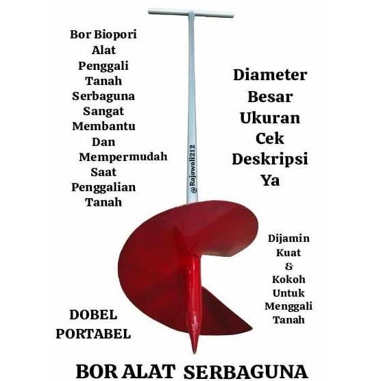 Promo Bor / Biopori Bor Tanah Manual Diameter Besar 20Cm /Bor Pembuatan Lubang Tanah Multifungsi / B