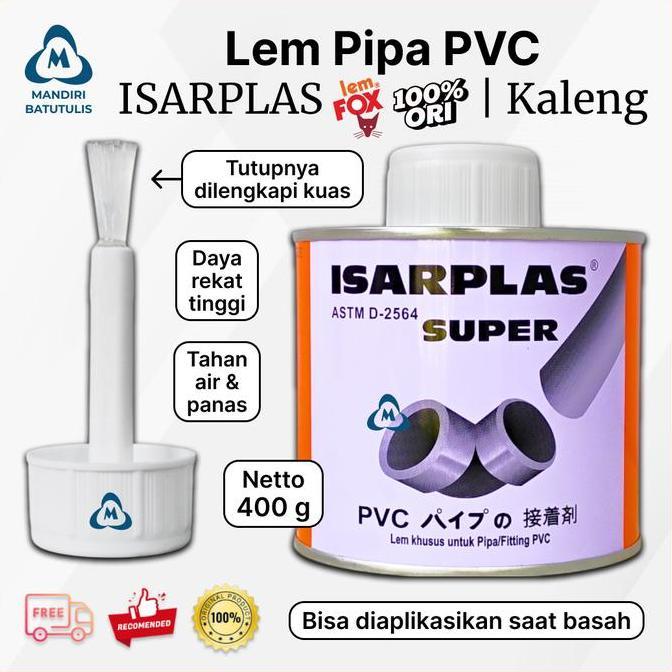 Lem Pipa Isarplas PVC Kaleng 400gr /Lem Pipa Isarplas Kaleng