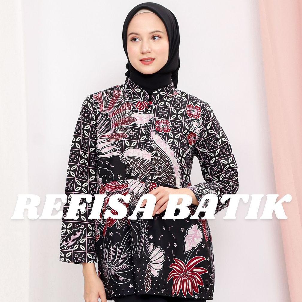 HOT DEALS Atasan Batik Blouse Wanita Emma - Blouse Batik Wanita - Batik Wanita Premium - Batik Kanto