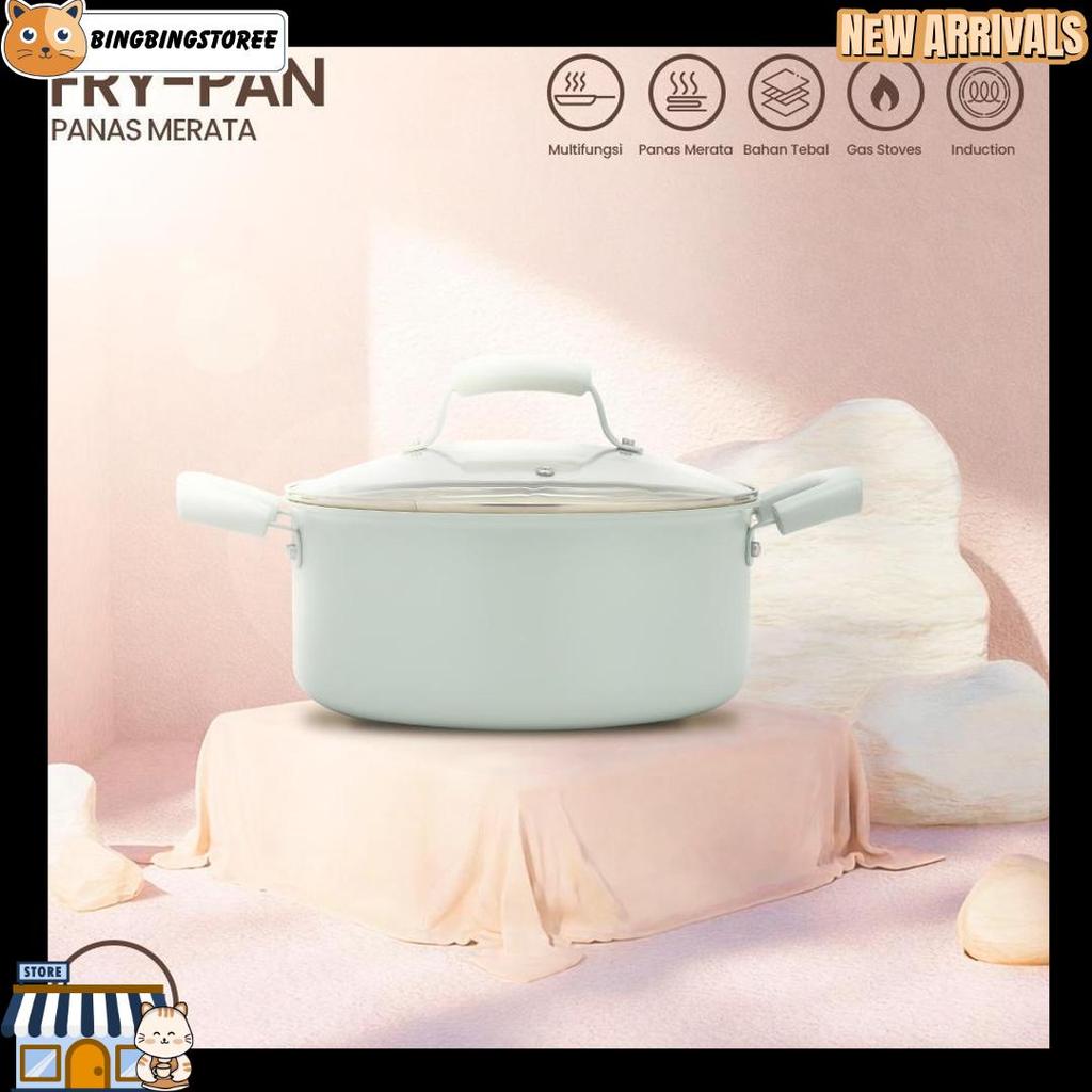 Panci 1 Pcs  Tutup Kaca Serbaguna Panci Set Lengkap Stainless Steel Budget Friendly